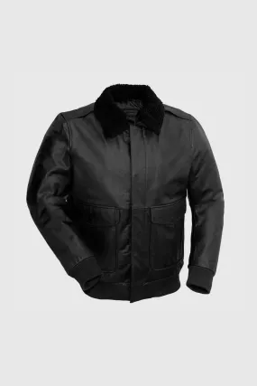 Men's Bomber Leather Jacket Black (POS)