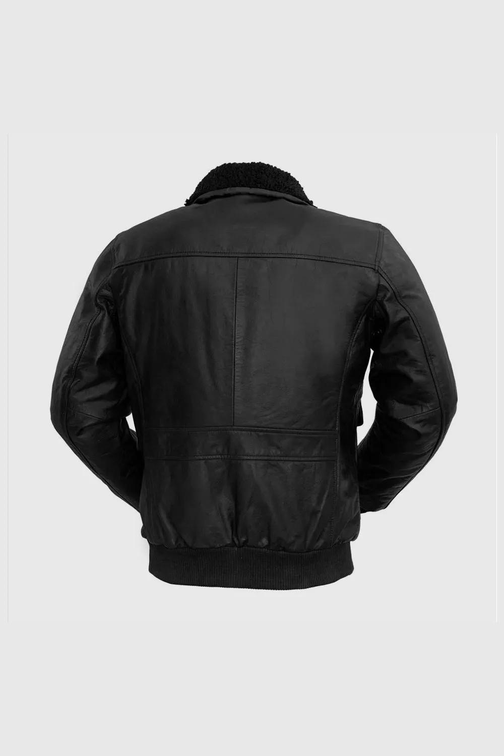 Men's Bomber Leather Jacket Black (POS)