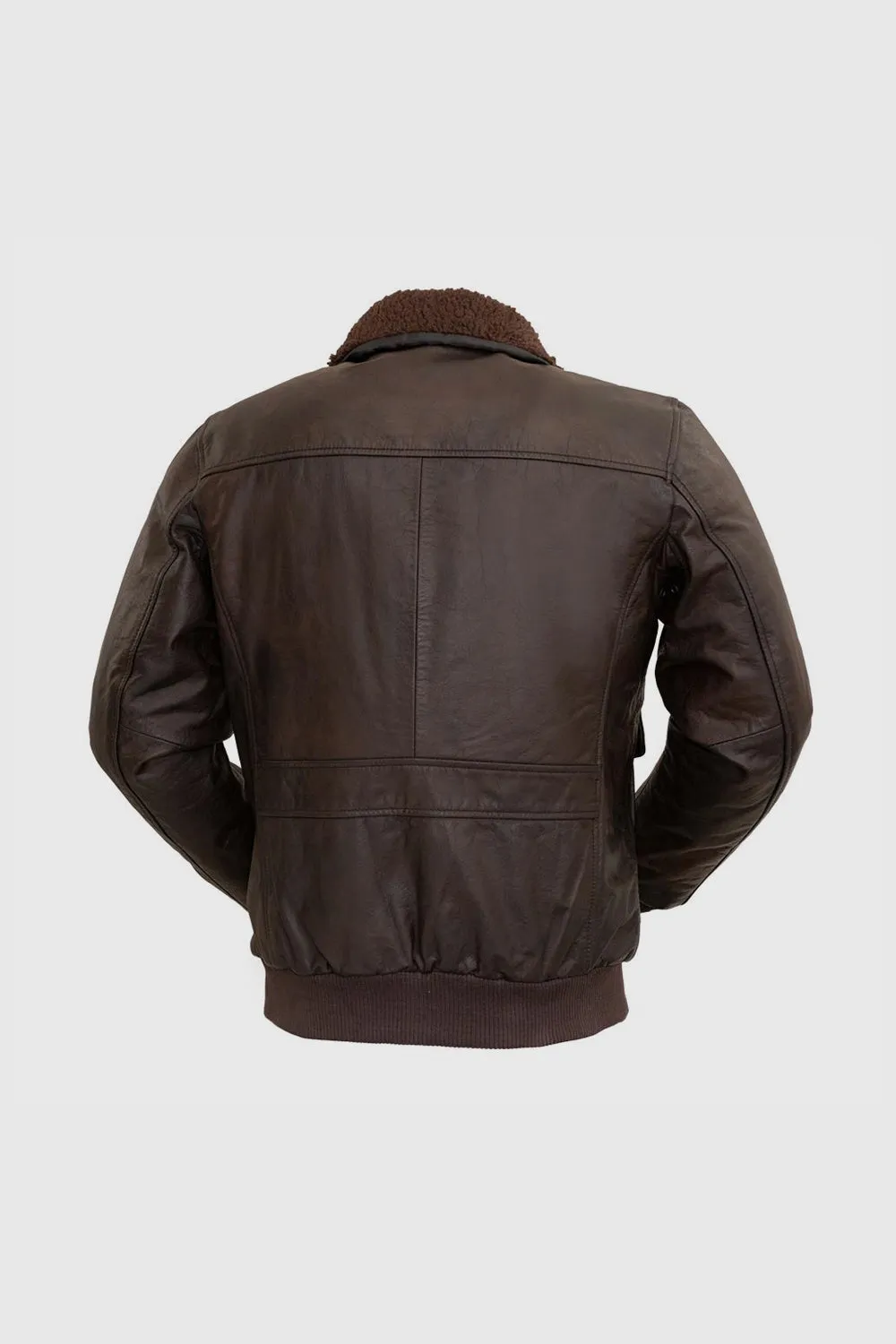 Men's Bomber Leather Jacket Brown (POS)