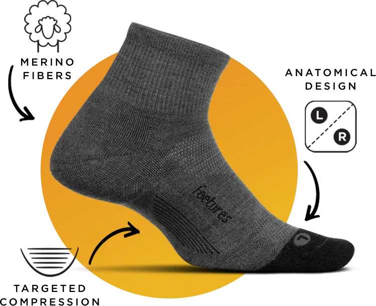 Merino 10 Cushion No Show Tab Socks in White