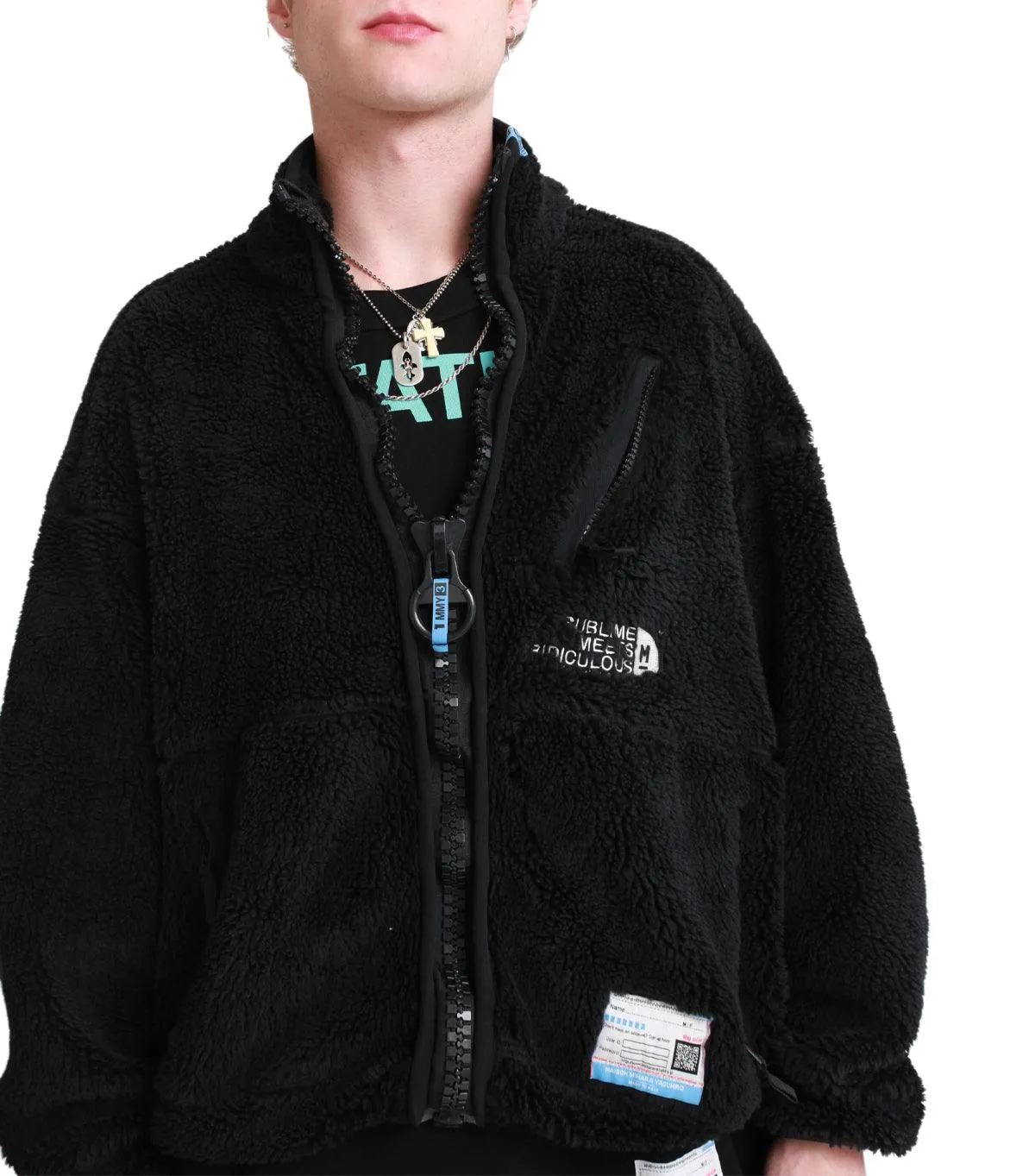 Mihara Yasuhiro Wide Back Boa Blouson Black