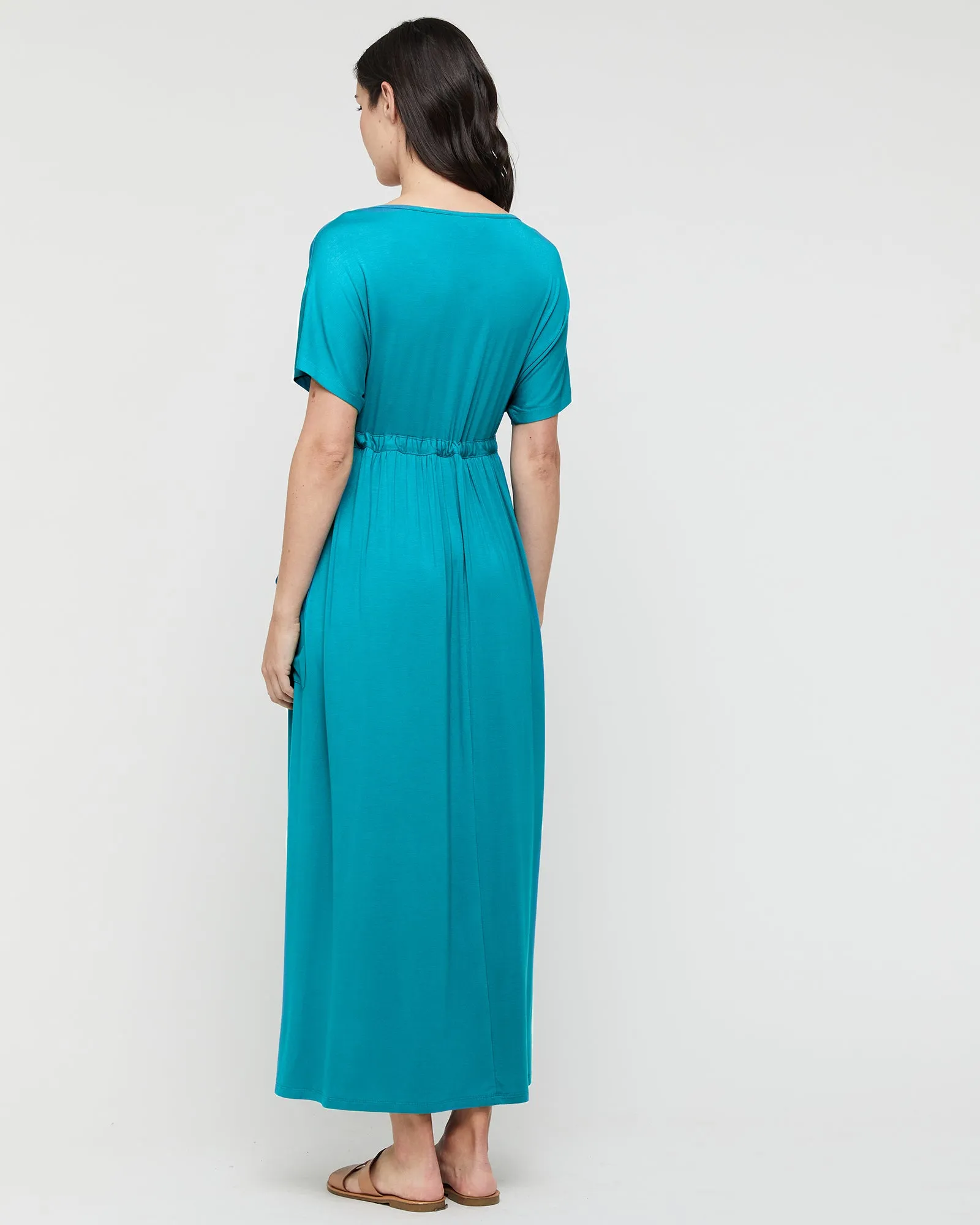 Mila Maxi Maternity Dress - Teal