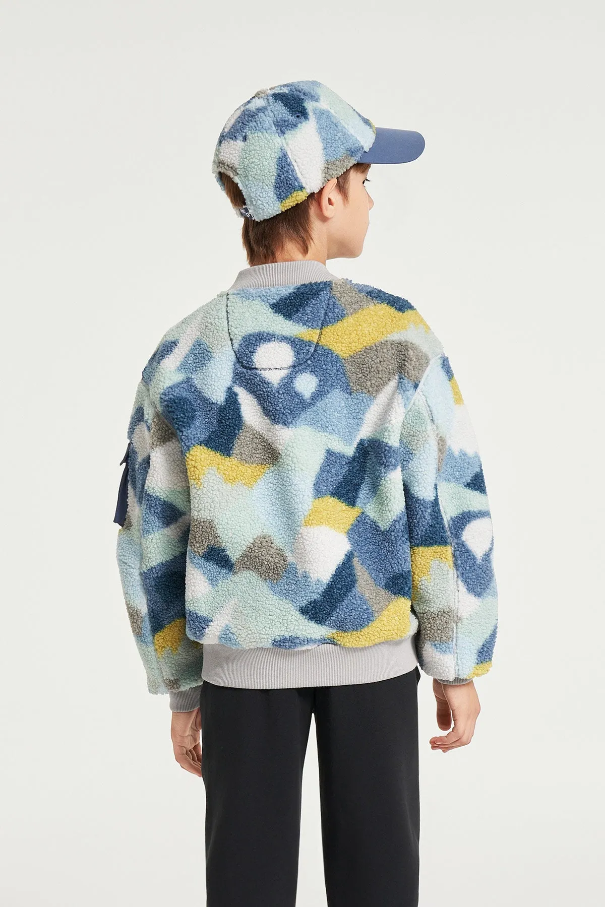 Mosaic Sherpa Baseball Jacket