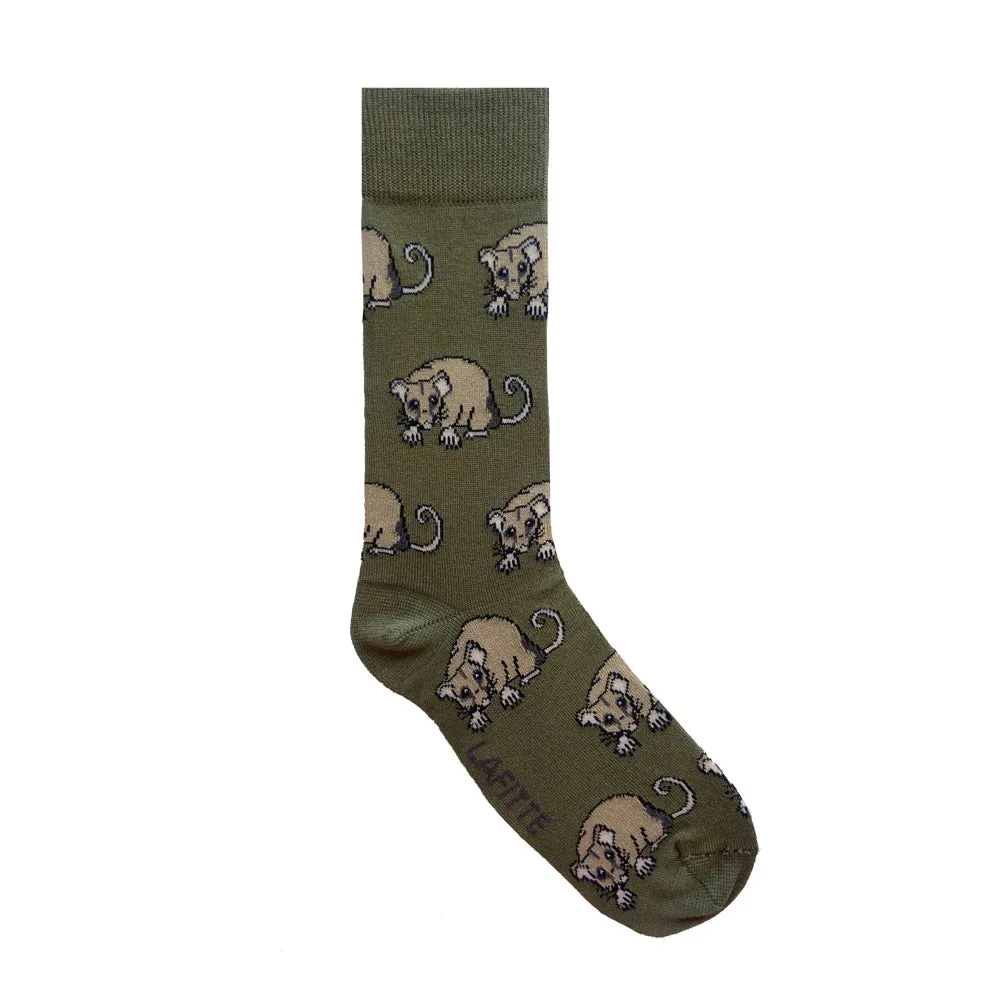 Mountain Pygmy Possum Bamboo Crew Socks in Khaki - Aussie Made