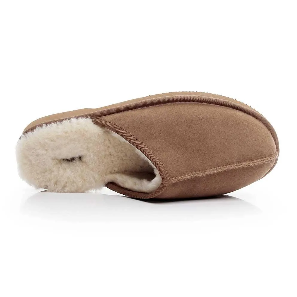 MUBO UGG Mens Slippers Double Face Australia Premium Sheepskin Scuff SW1300