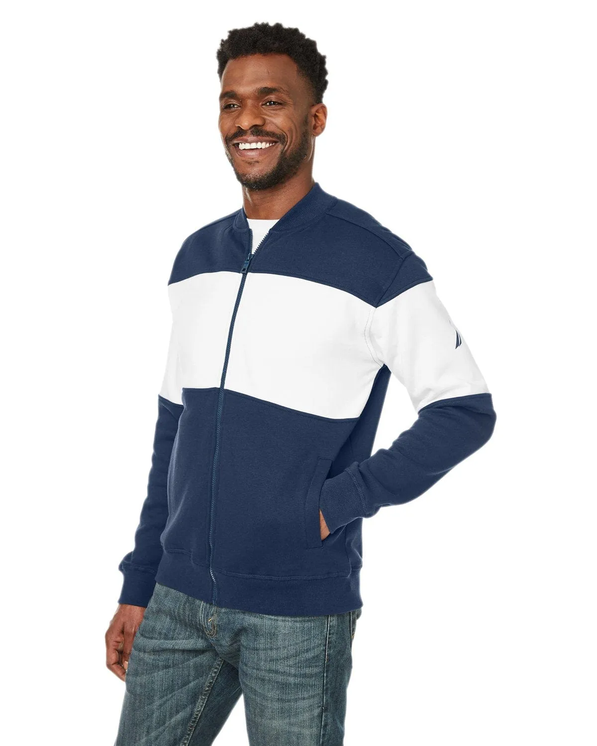 Nautica - Men's Anchor Bomber Full-Zip Fleece Jacket