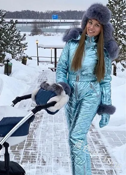 One-Piece Ski Suit Winter Windproof Skiing Jumpsuit