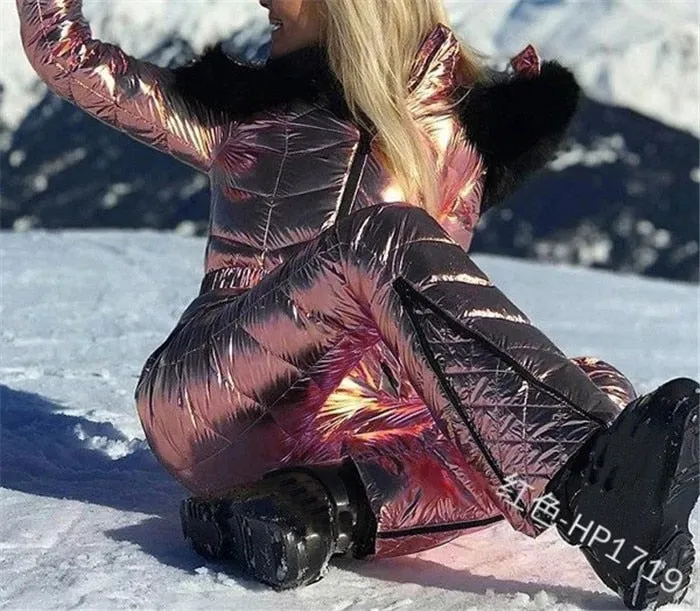 One-Piece Ski Suit Winter Windproof Skiing Jumpsuit