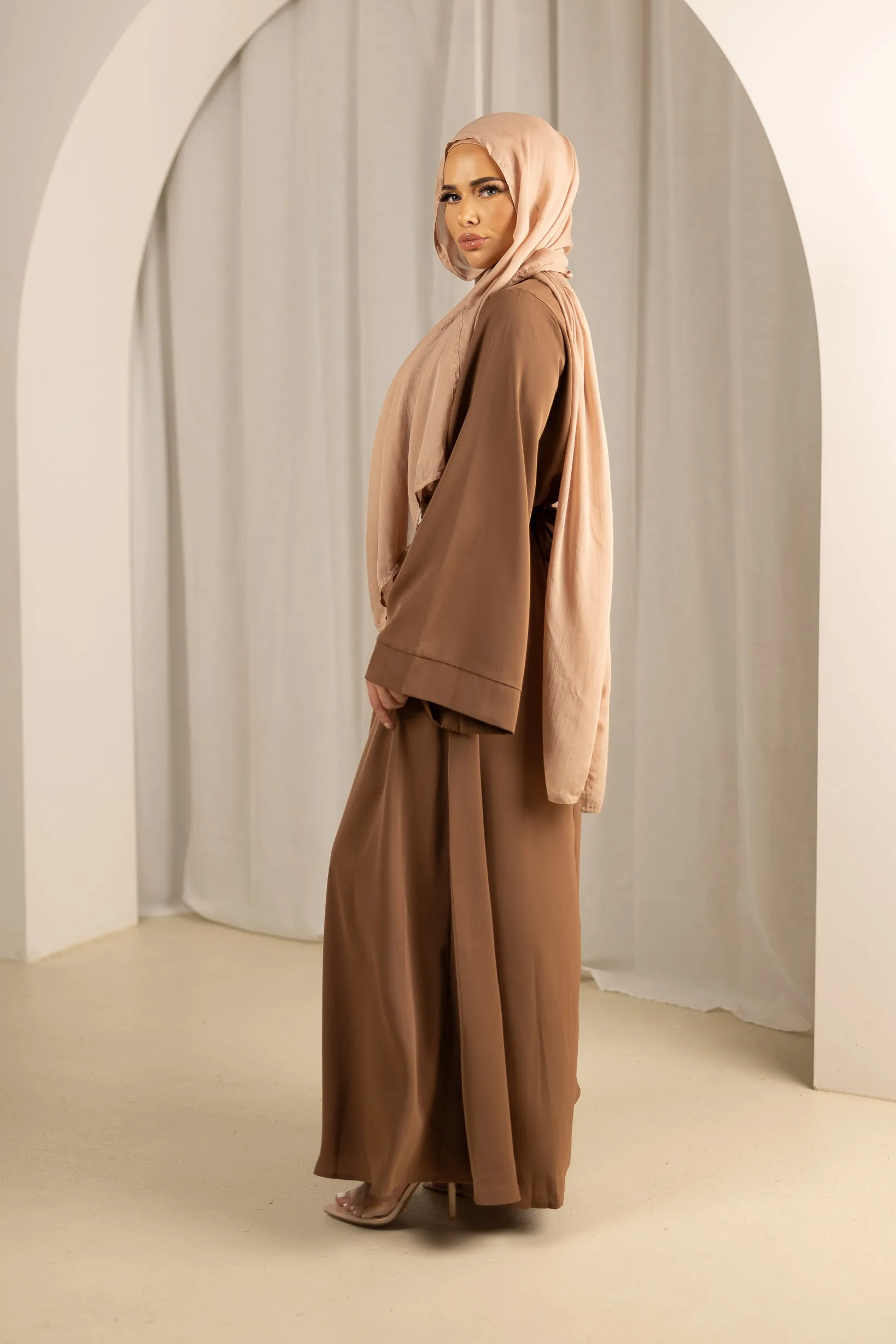 Open Sleeve Abaya - Shades of Brown