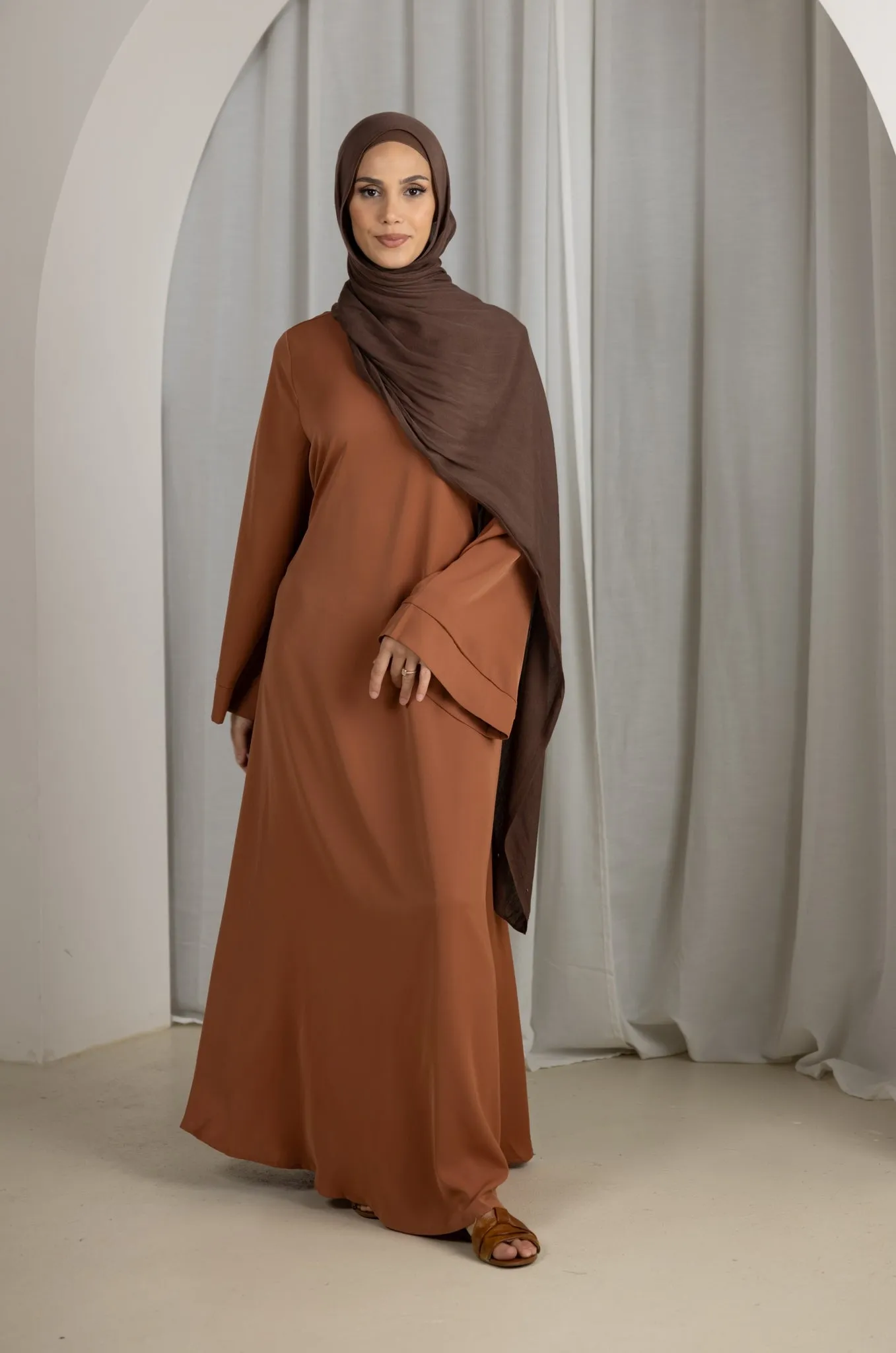 Open Sleeve Abaya - Shades of Brown