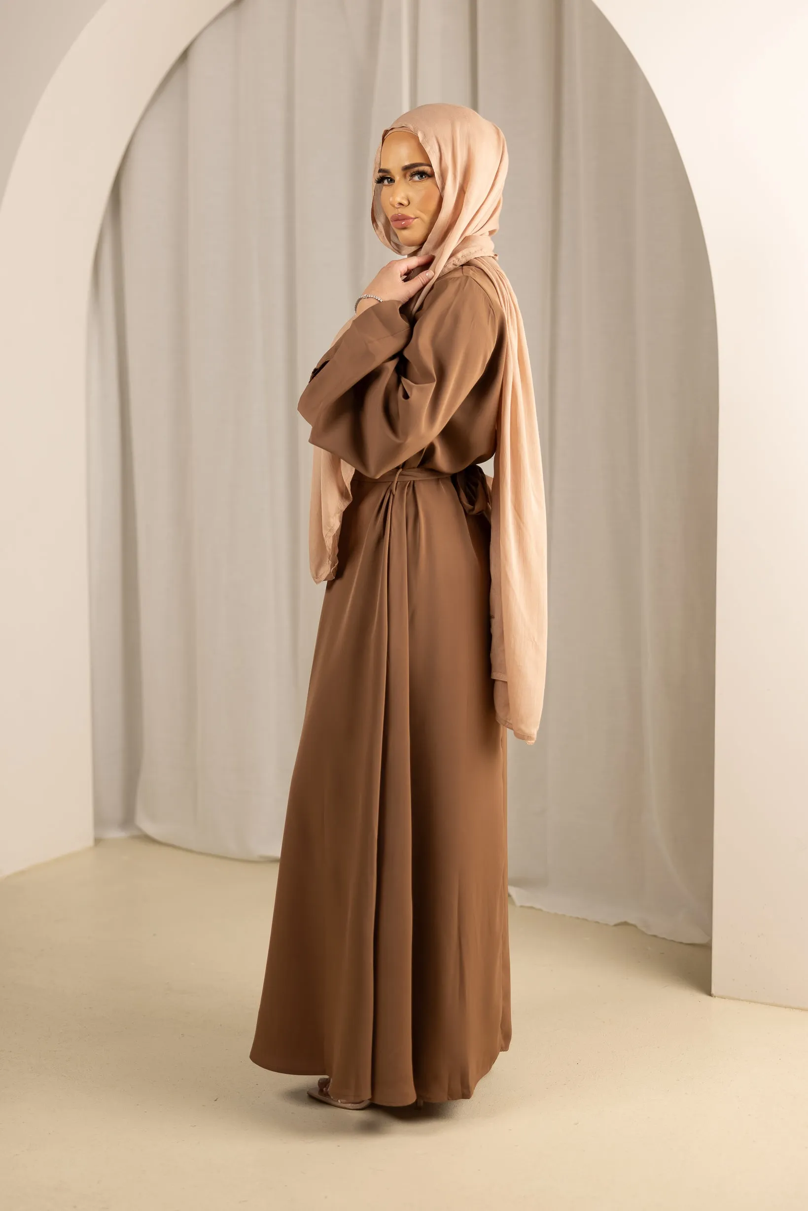 Open Sleeve Abaya - Shades of Brown