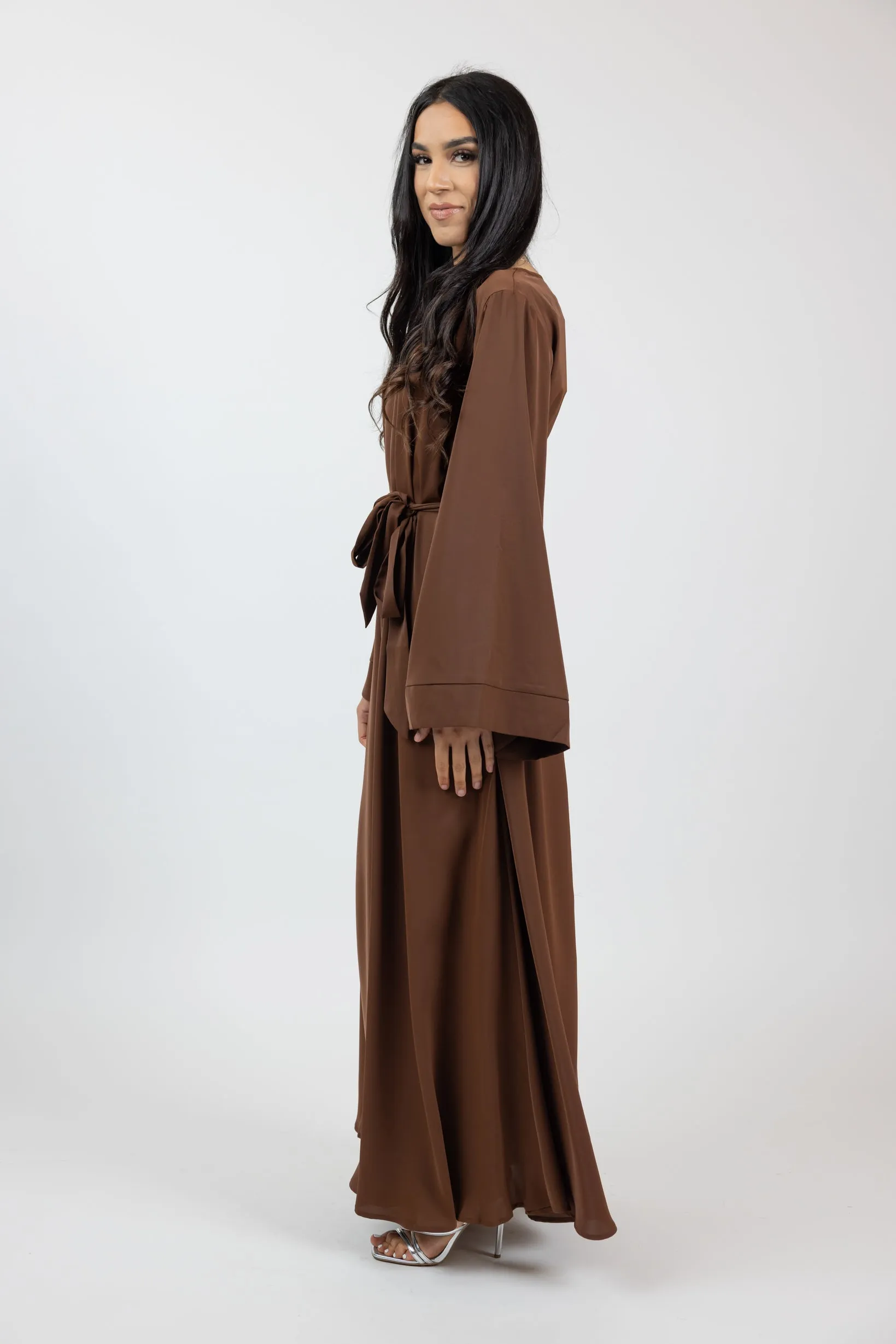 Open Sleeve Abaya - Shades of Brown