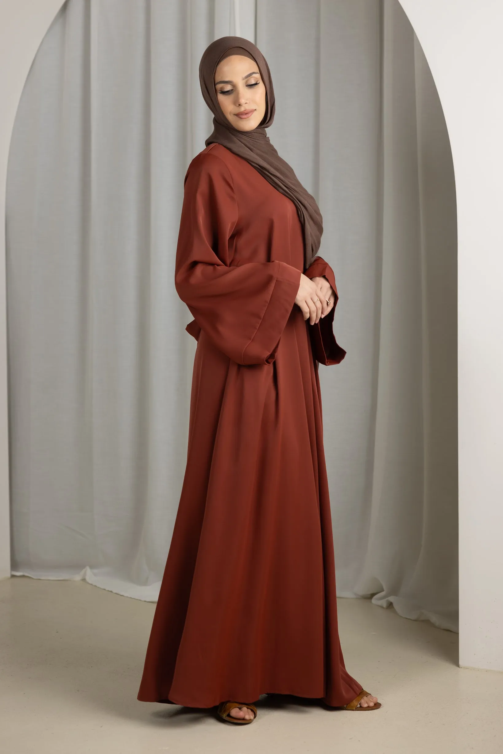 Open Sleeve Abaya - Shades of Brown