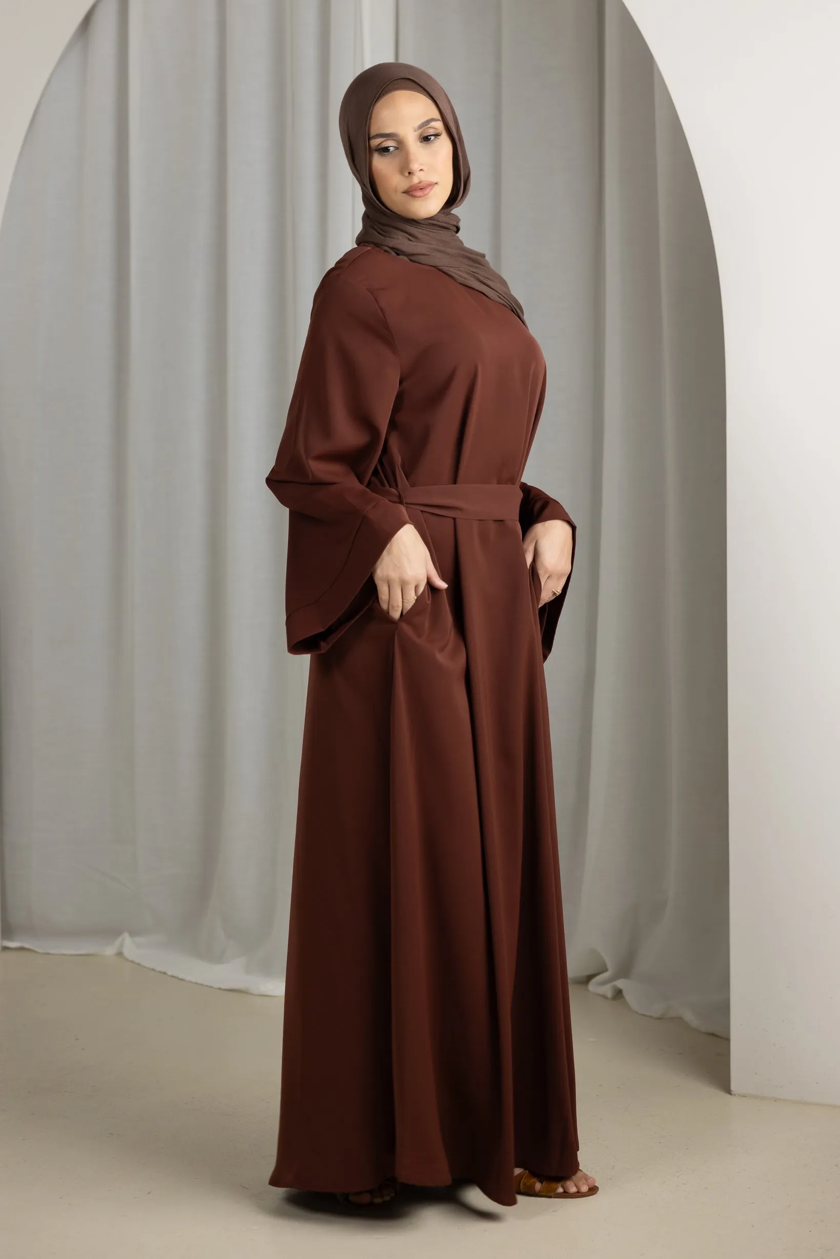 Open Sleeve Abaya - Shades of Brown