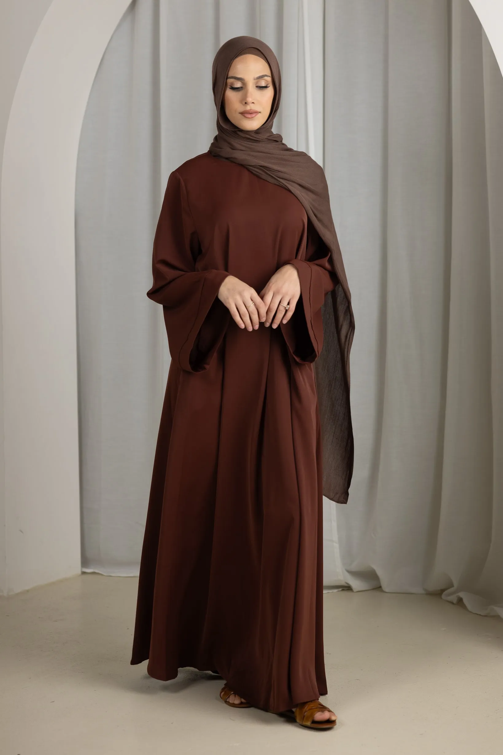 Open Sleeve Abaya - Shades of Brown