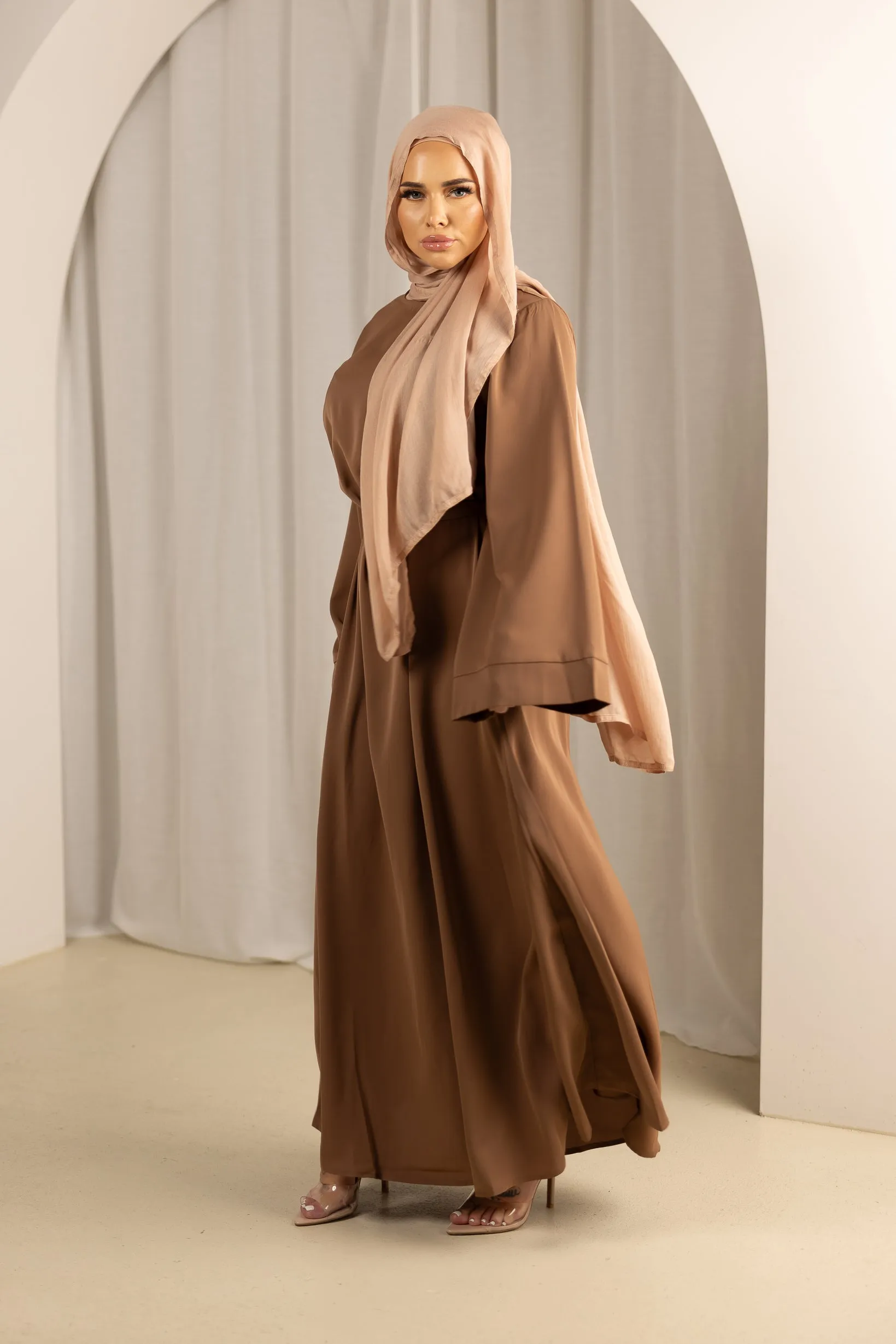 Open Sleeve Abaya - Shades of Brown