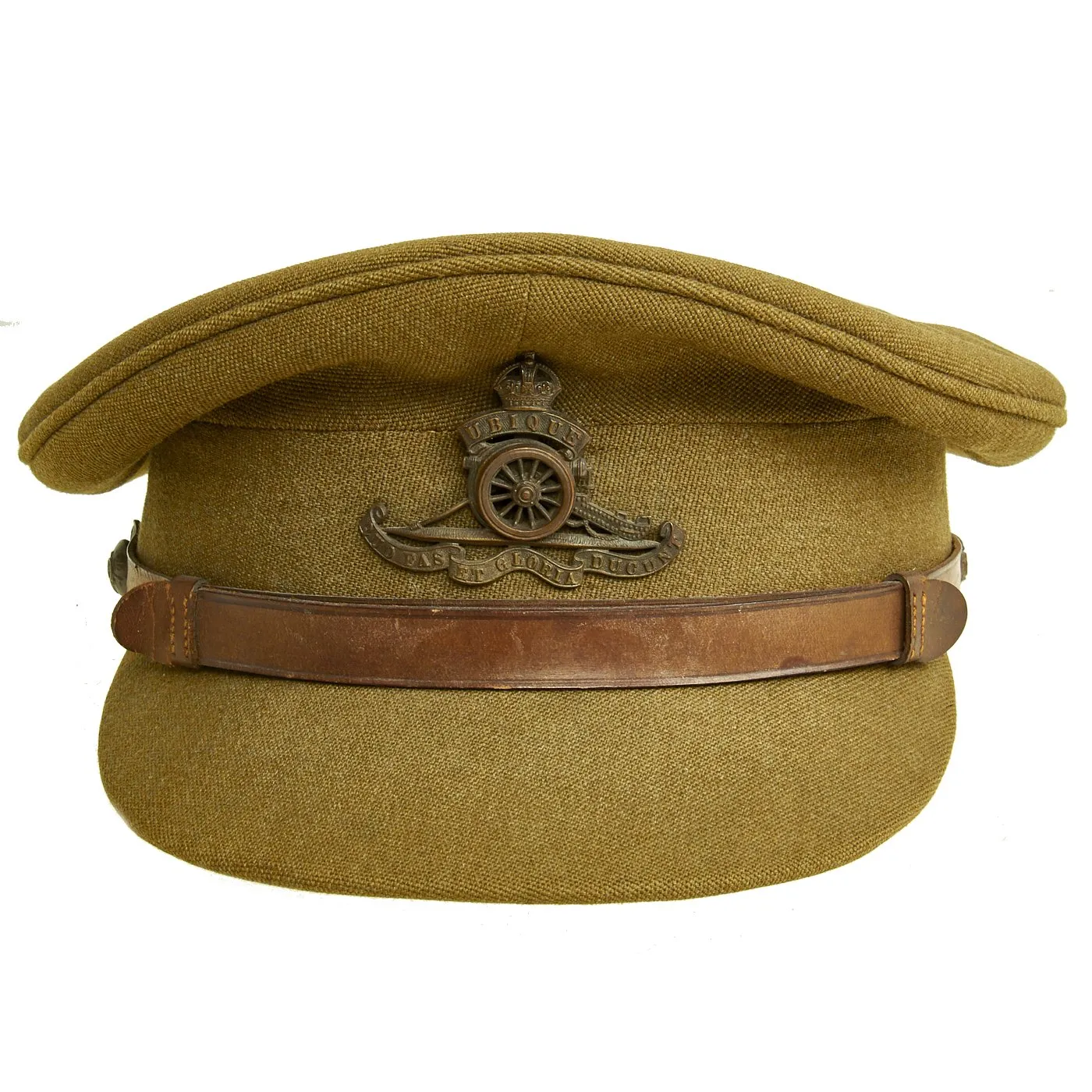 Original British WWII Royal Artillery Officer Peaked Visor Cap by Herbert Johnson Hatters