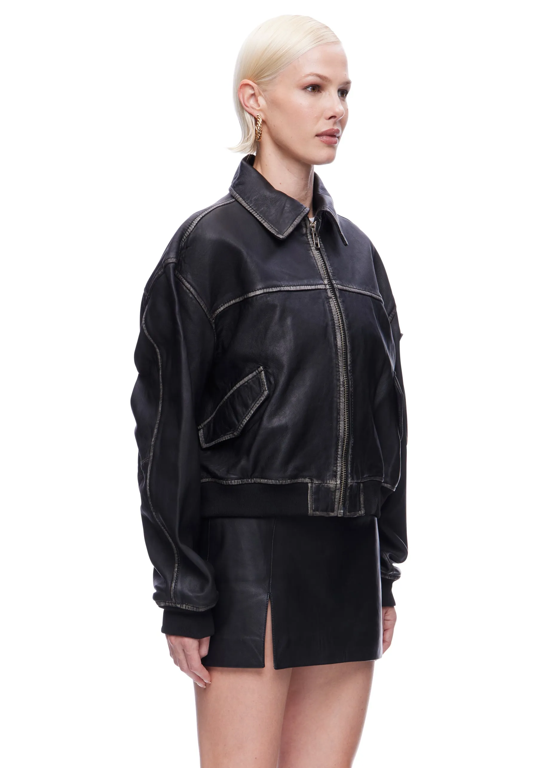 Oval Square Genuine leather OS rocker bomber