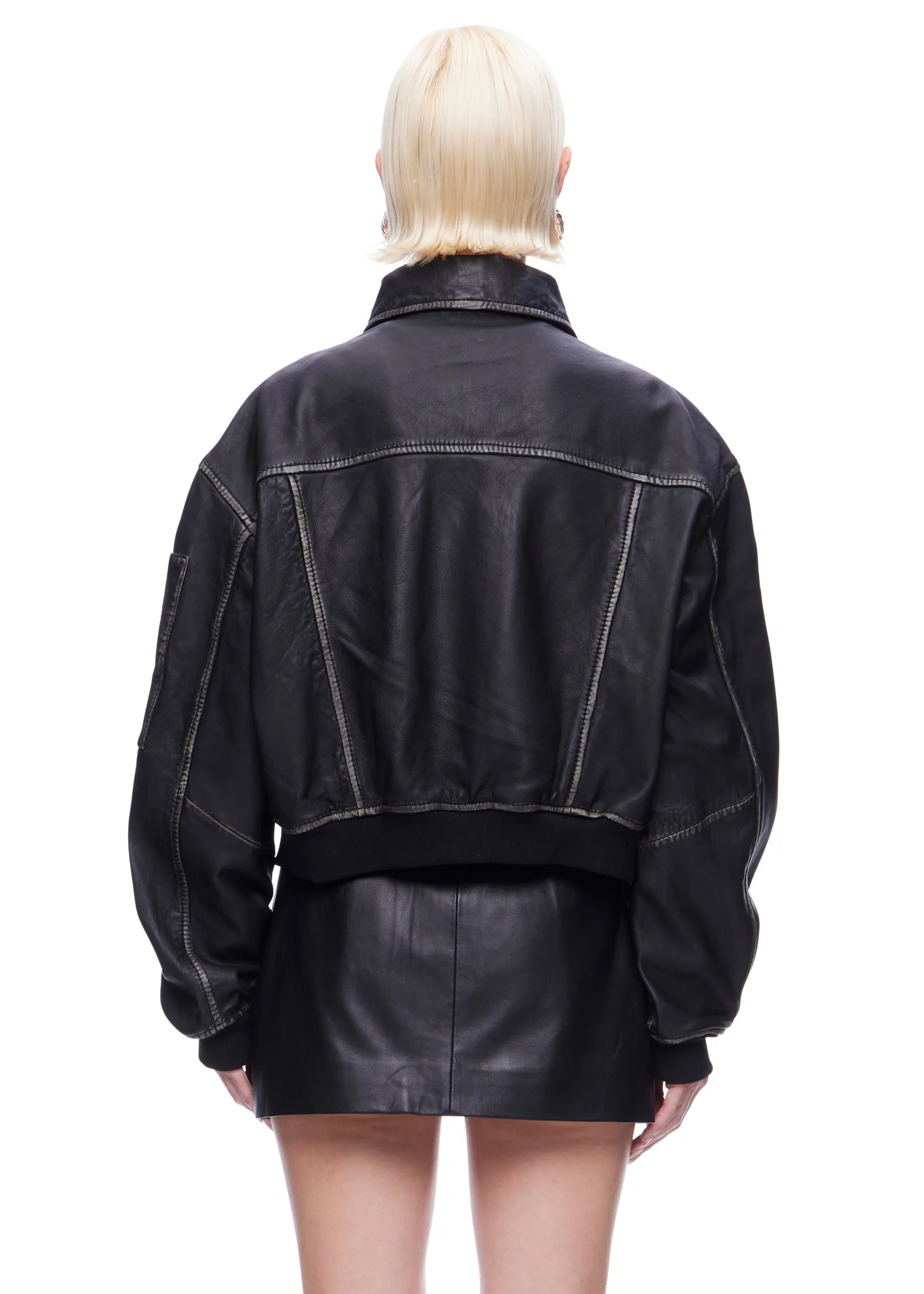 Oval Square Genuine leather OS rocker bomber