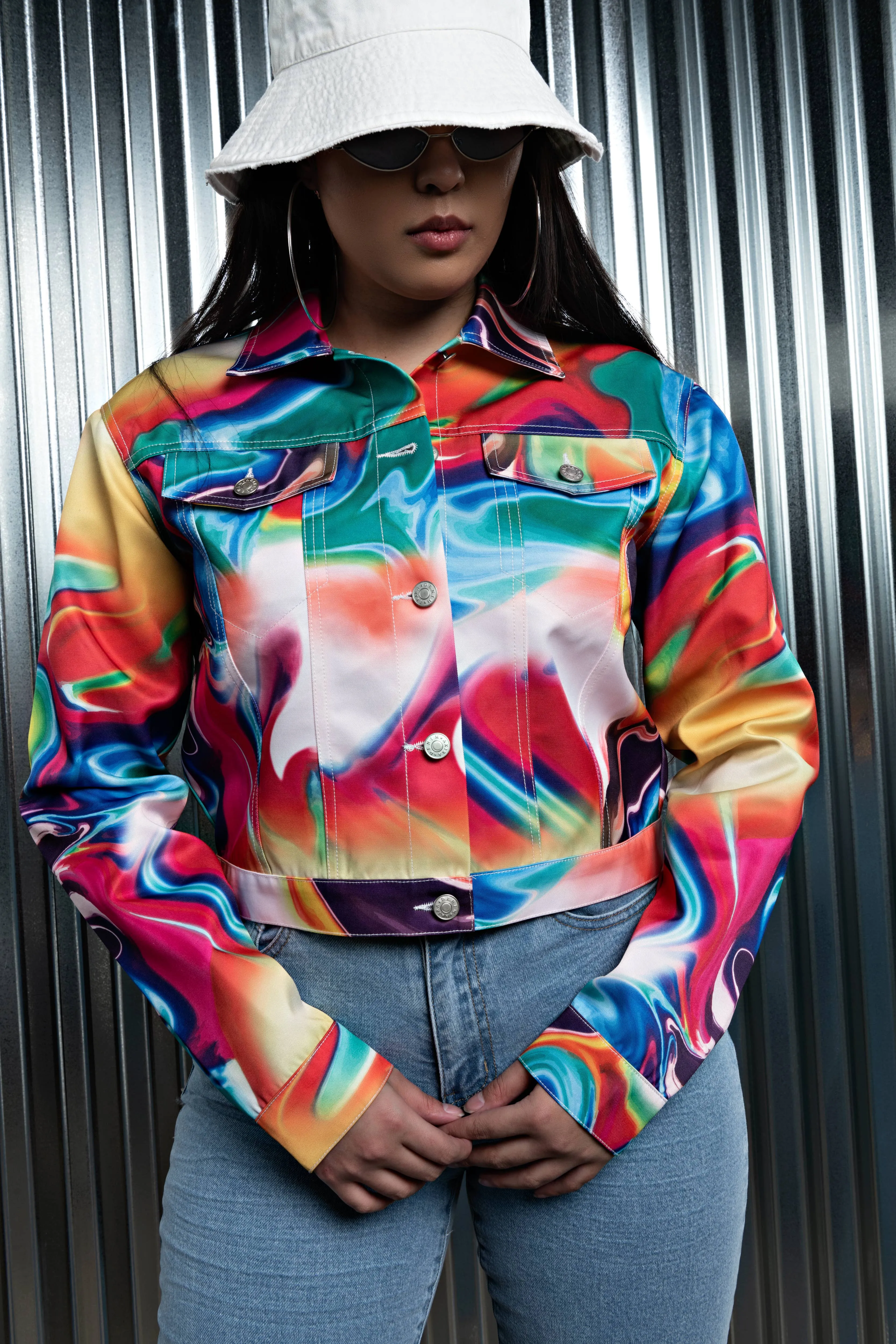 Paint Swirl Graphic Jacket