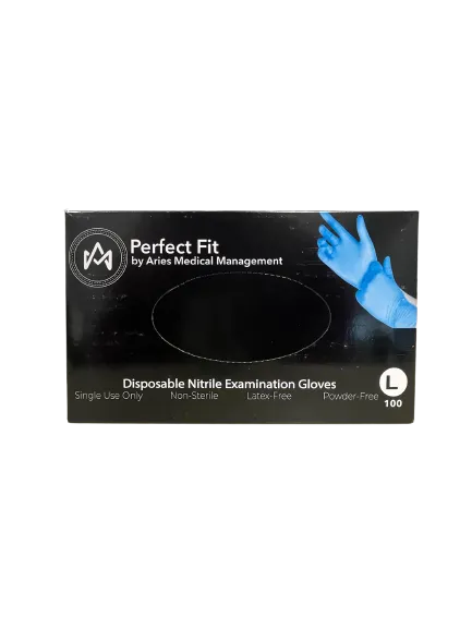 Perfect Fit Blue Disposable Latex & Powder-Free Nitrile Gloves