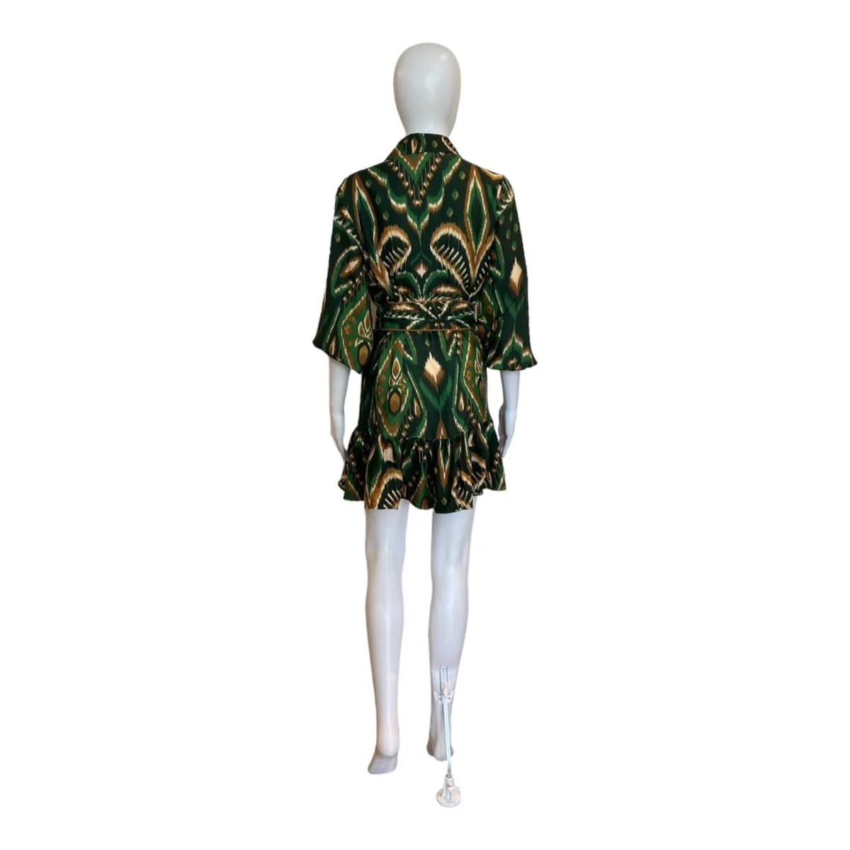 Pineapple Ikat Green Mini Dress