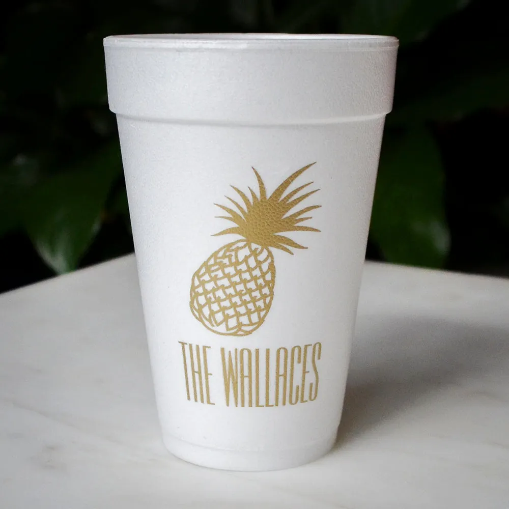 Pineapple Styrofoam Cups