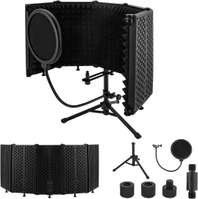 Portable Foldable Mic Shield with Triple Sound Insulation