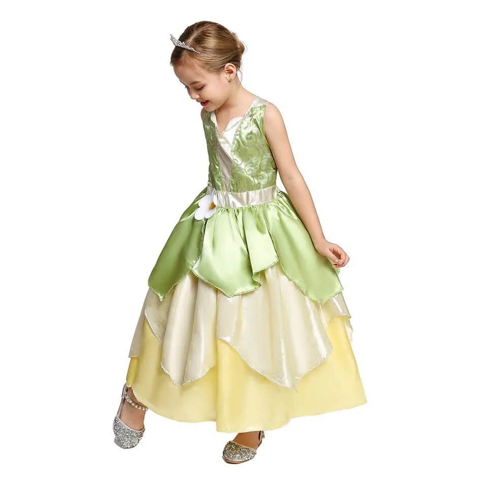 Princess Tiana Dress Role Playing Dresses Halloween Costume