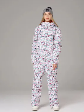 Printed One Piece Ski Suits Ski Onesies Jumpsuits for Women