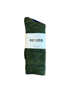 ROTOTO Nep Tweed Marl Socks D.Green