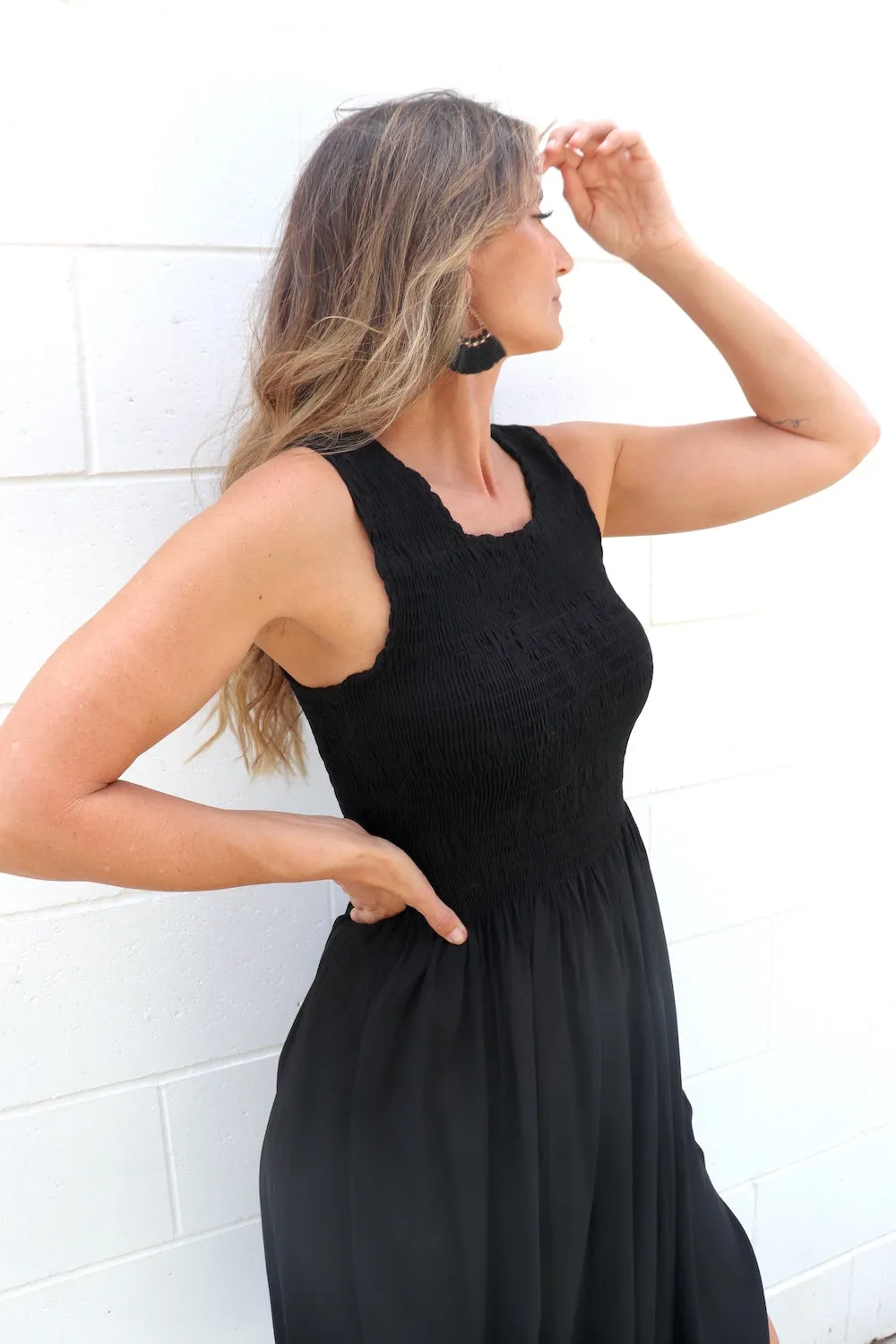 Sicily Summer Dress in Black