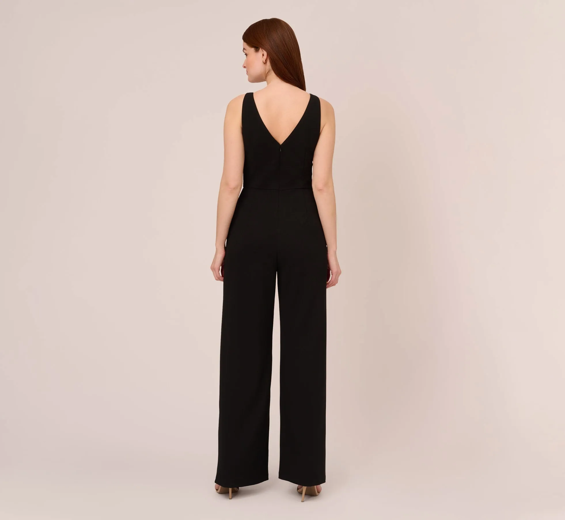 Sleeveless Tailored Jumpsuit With Wide Leg In Black