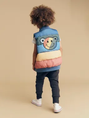 Smiley rainbow puffer boy vest