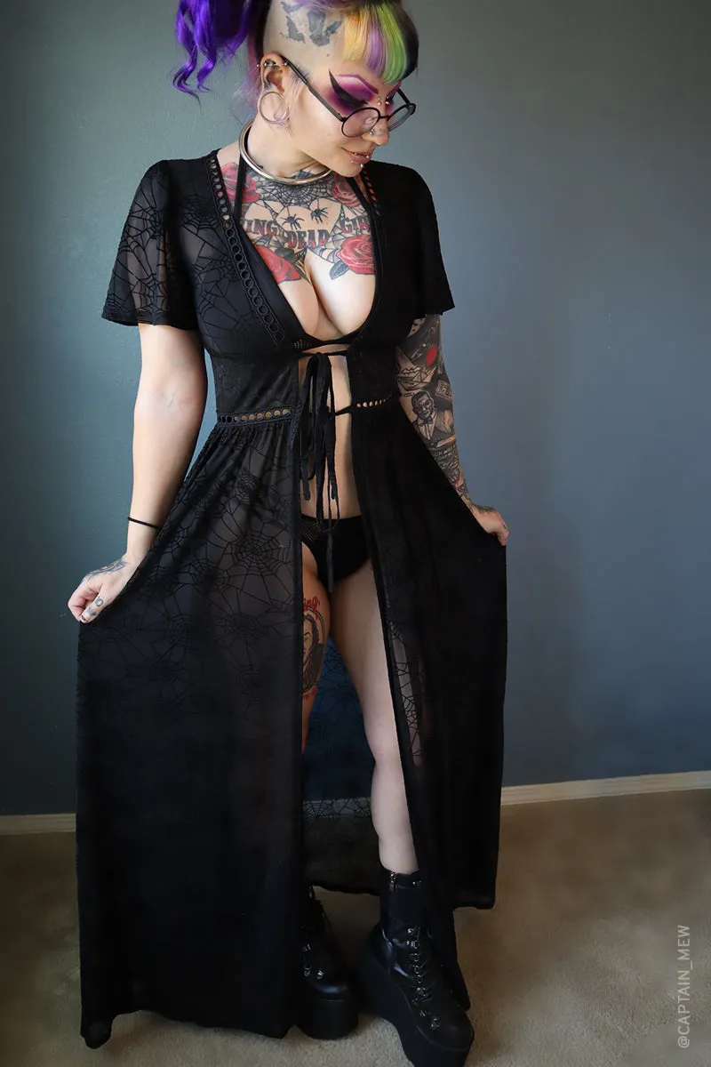 Spiderweb Mesh Kimono Dress