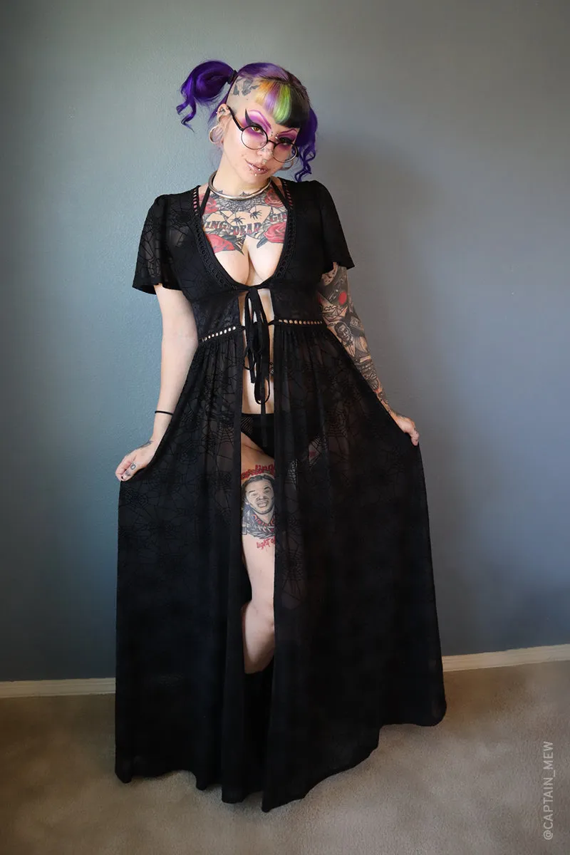 Spiderweb Mesh Kimono Dress