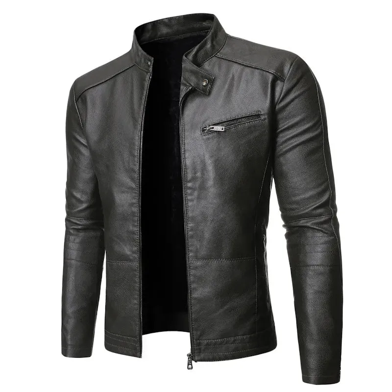 Spring and Autumn Men's Jacket Fashion Trend Korean Slim Fit Casual Men's Leather Jacket Motorcycle Jacket