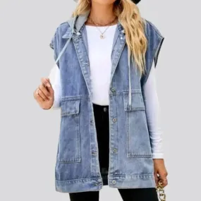 Stonewashed women's denim vest