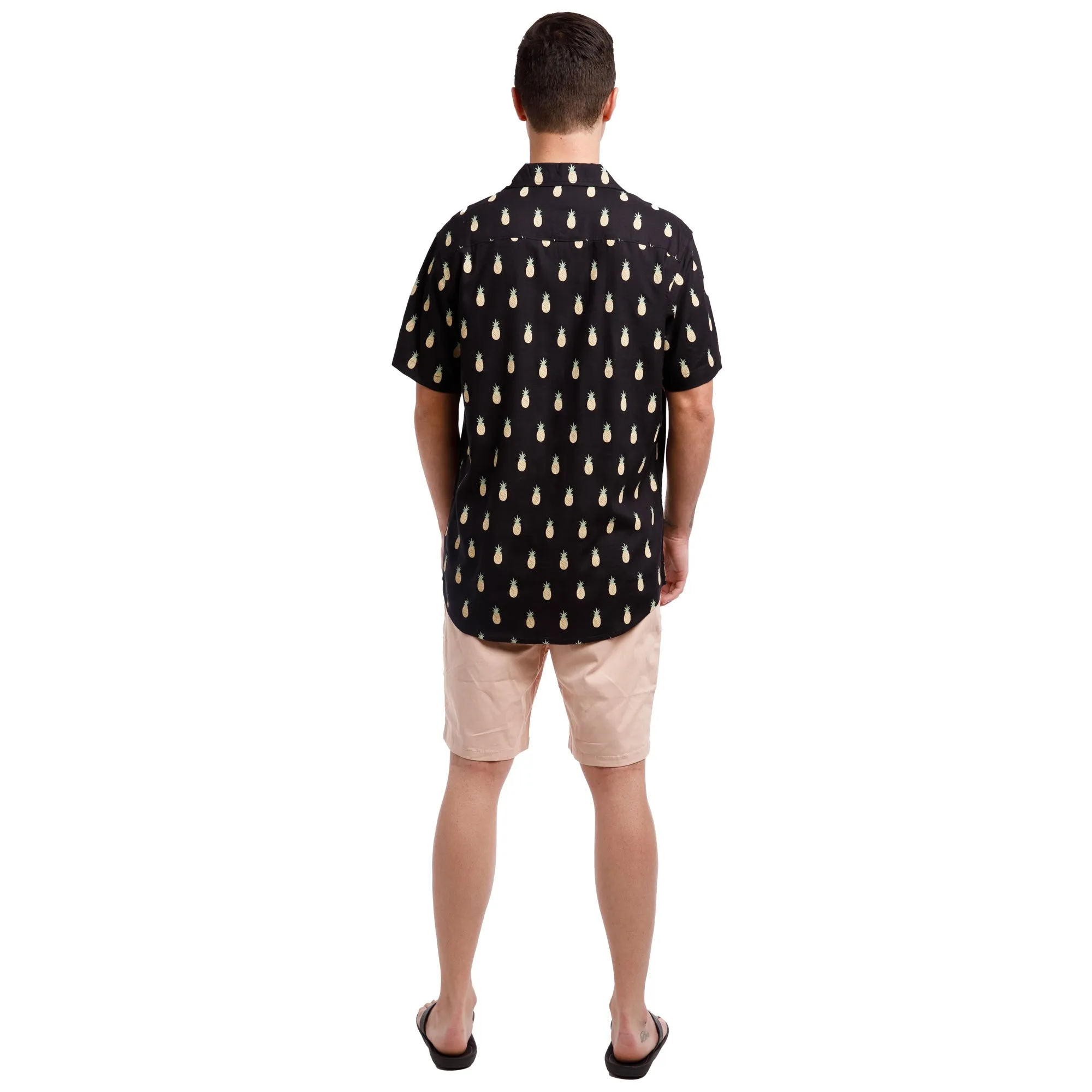 Super Soft Relaxed Printed Short Sleeve Button Up Shirt | Pineapples A'Plenty