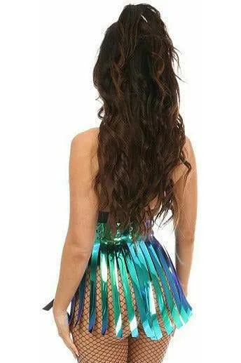 Teal/Blue Holo Fringe Skirt