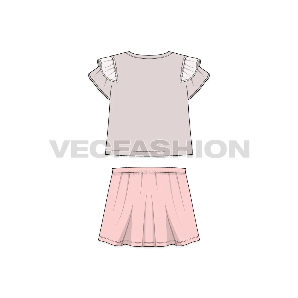 Toddler Girls Fashion Tee and Skirt Set