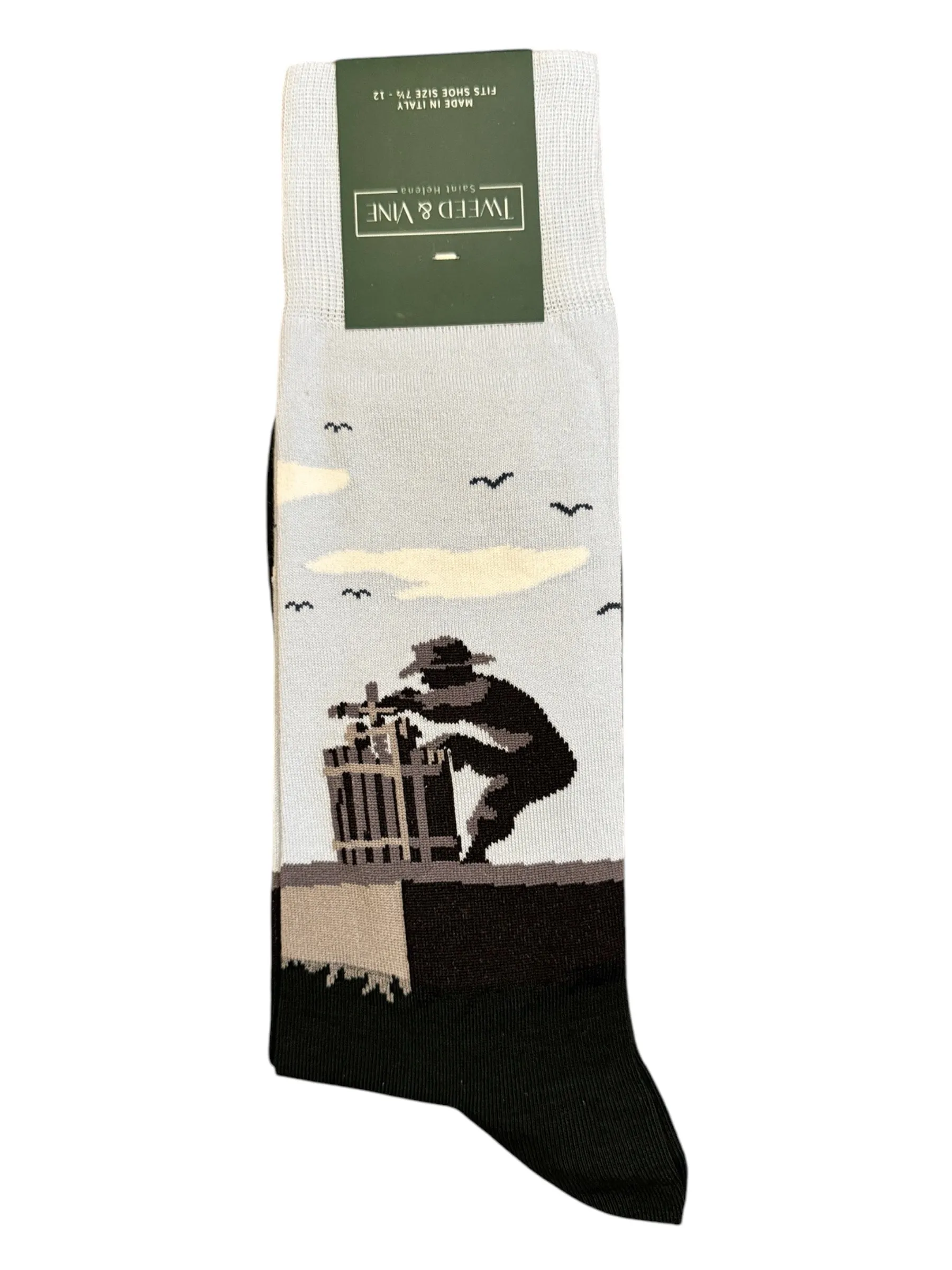 Tweed & Vine Calf Sock 80 Cotton Grape Crusher