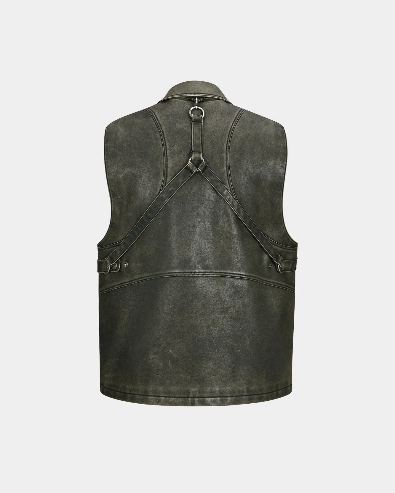 UNISEX ETNA FAUX LEATHER VEST awa651u(KHAKI)