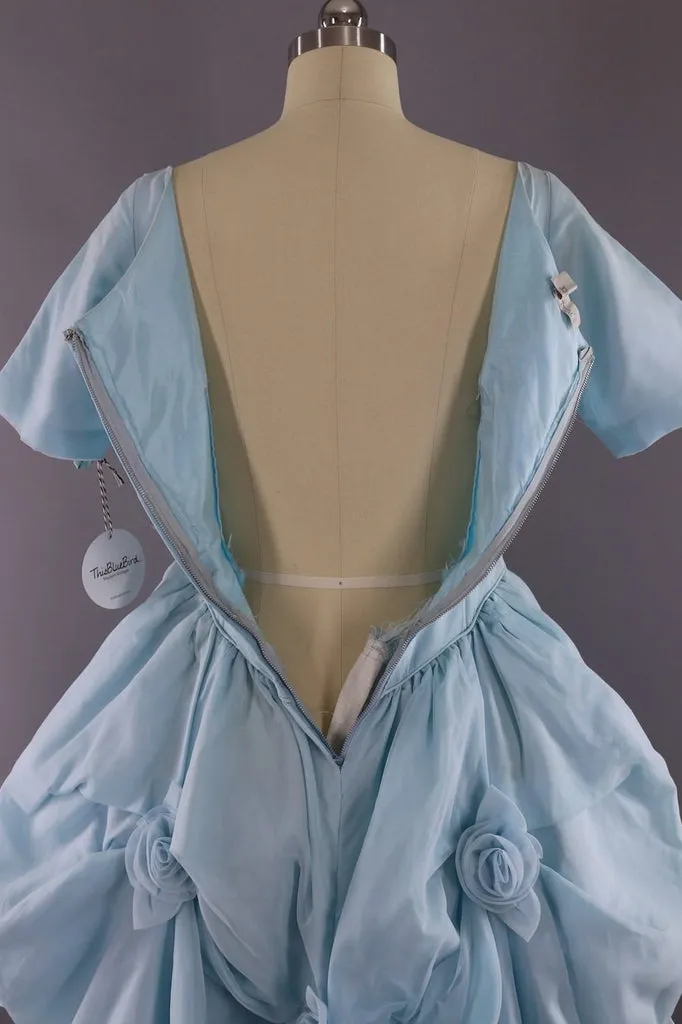 Vintage 1960s Sky Blue Formal Gown