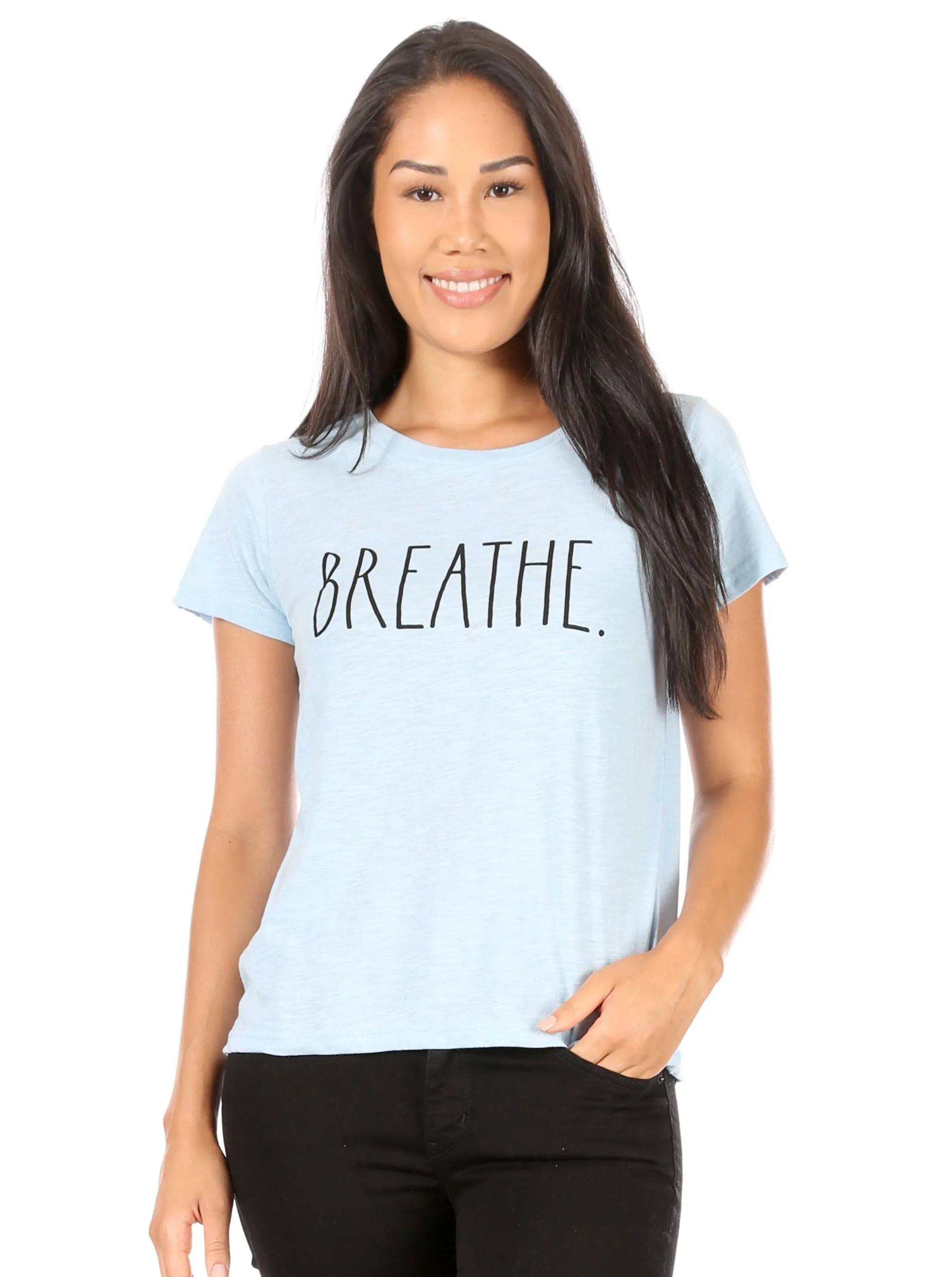 Women's "BREATHE" Short Sleeve Classic Slub T-Shirt