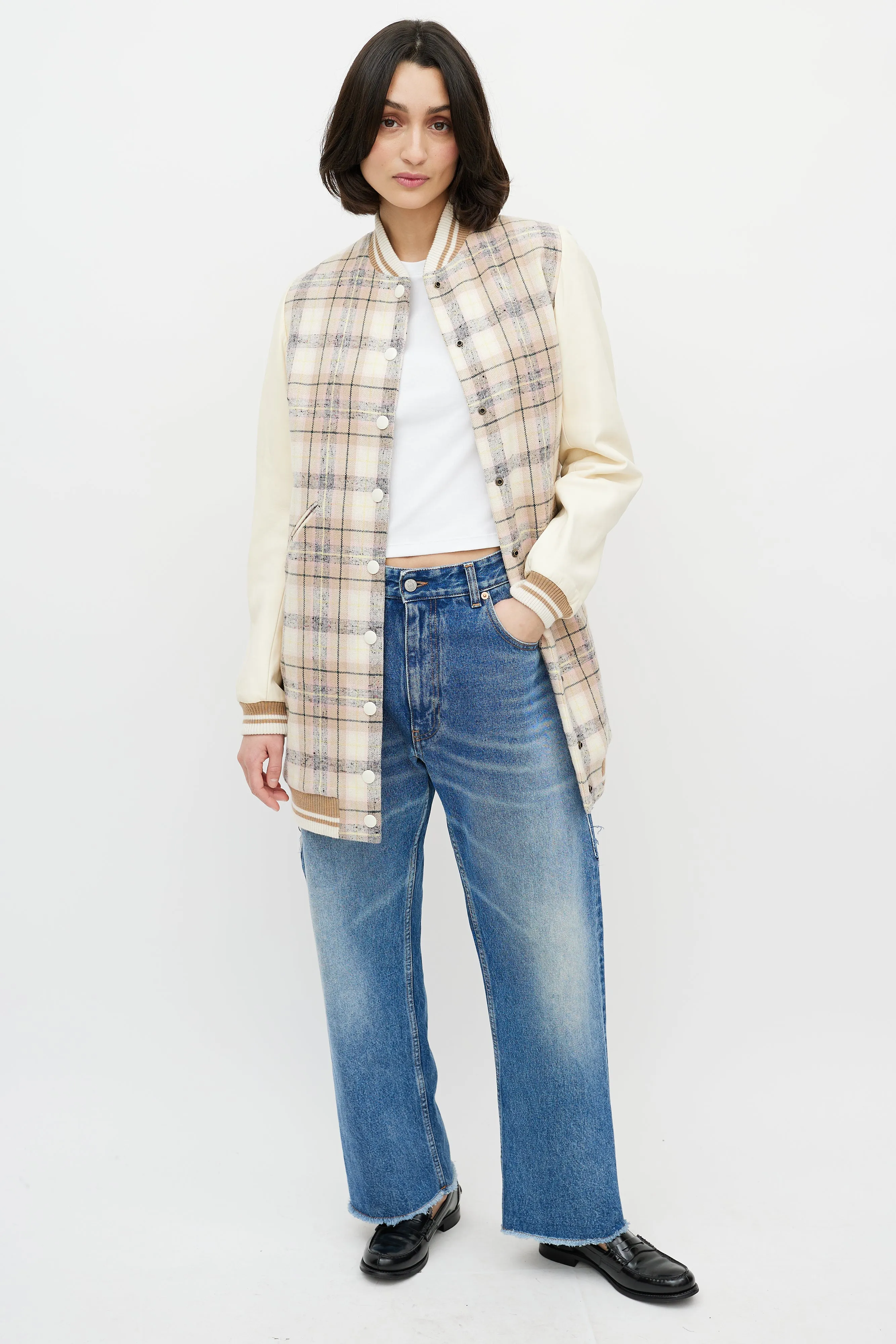 Yellow Plaid Bomber Jacket