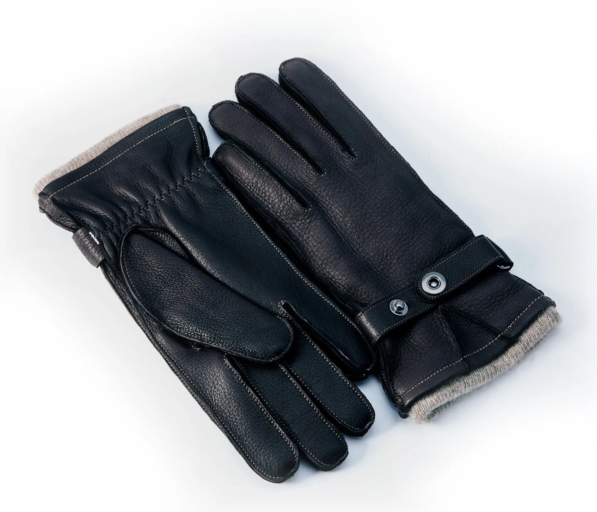 YISEVEN Men's Cashmere Deerskin Leather Gloves