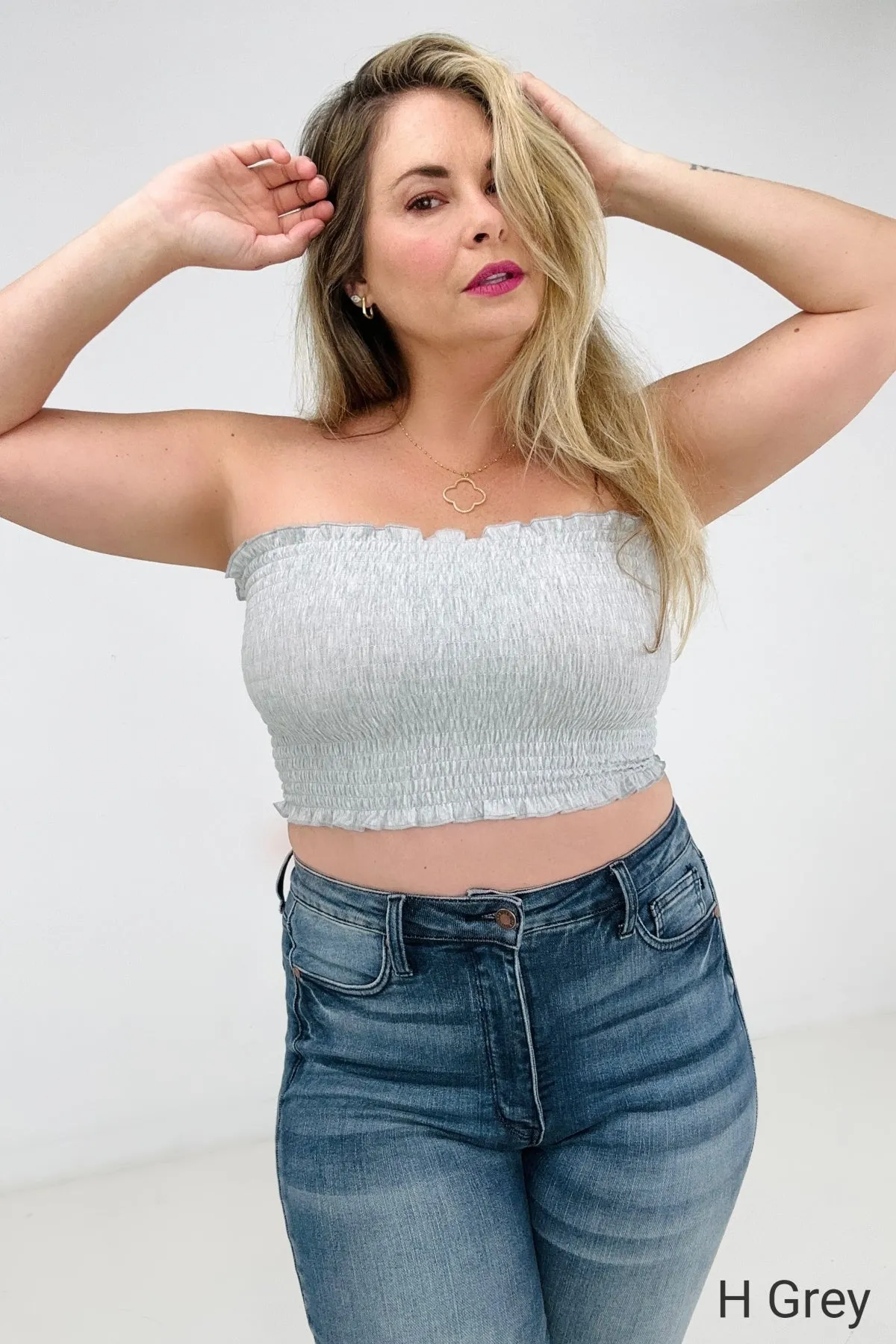 Zenana Smocked Tube Top - Ships from The US